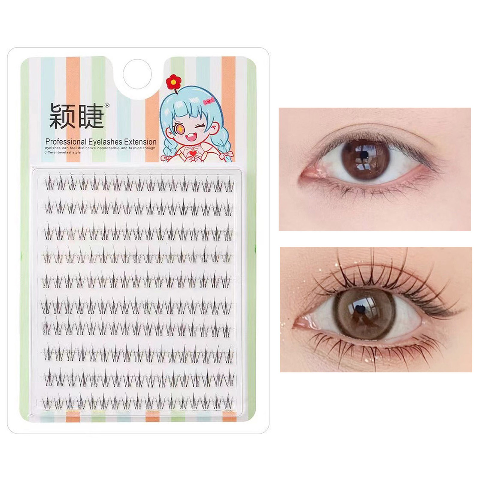 Eyelash Extension Korean - うっすらとした個別まつげ韓国下まつげナチュラルリアルなセグメント化された下まつげ女性のための化粧品用品