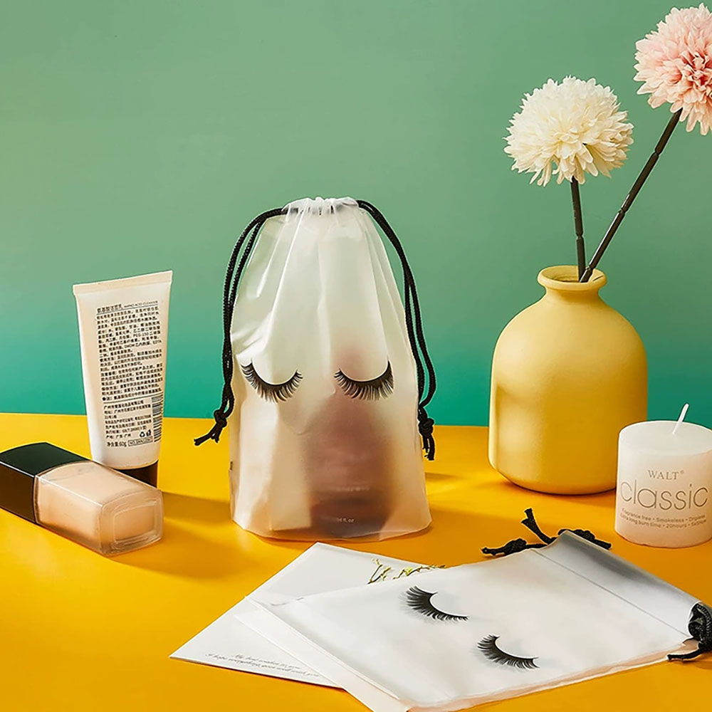 Eyelash Extension Aftercare - 50 個まつげ化粧品バッグミニ小型まつげアフターケアバッグプラスチックオーガナイザー化粧品ジュエリーポーチまつげエクステンション用品用