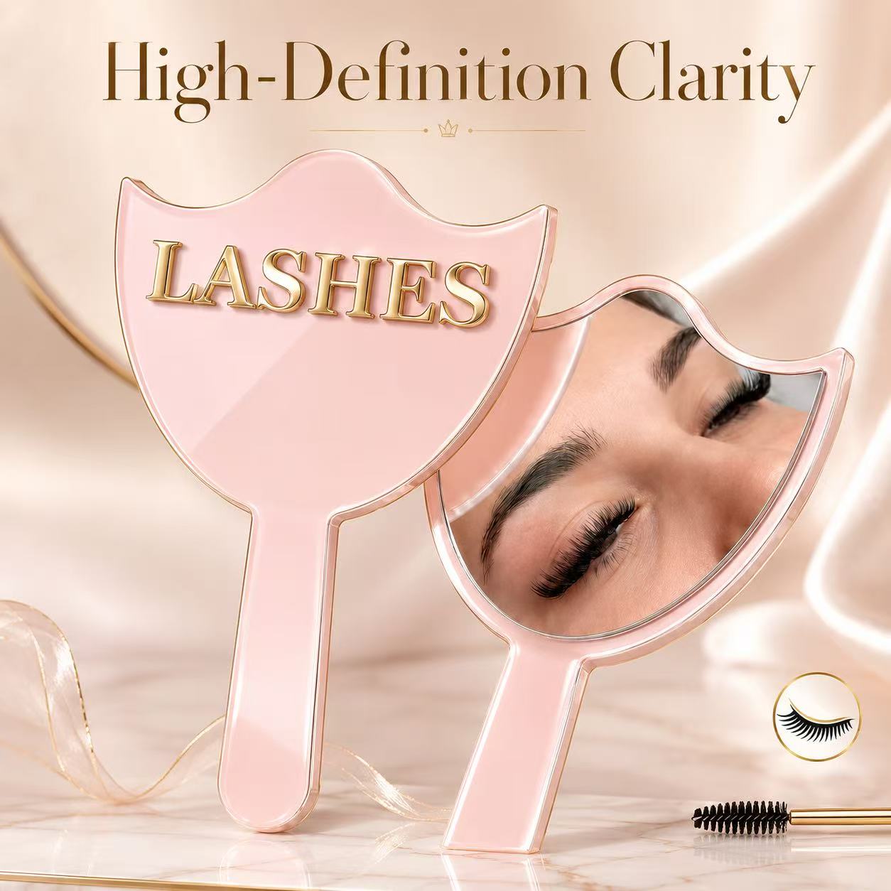 Eyelash Extension Aftercare - HDガラス製まつげエクステンションミラー（ハンドル付き）、精密メイクアップミラー（まつげアーティスト＆サロン用）、卸売