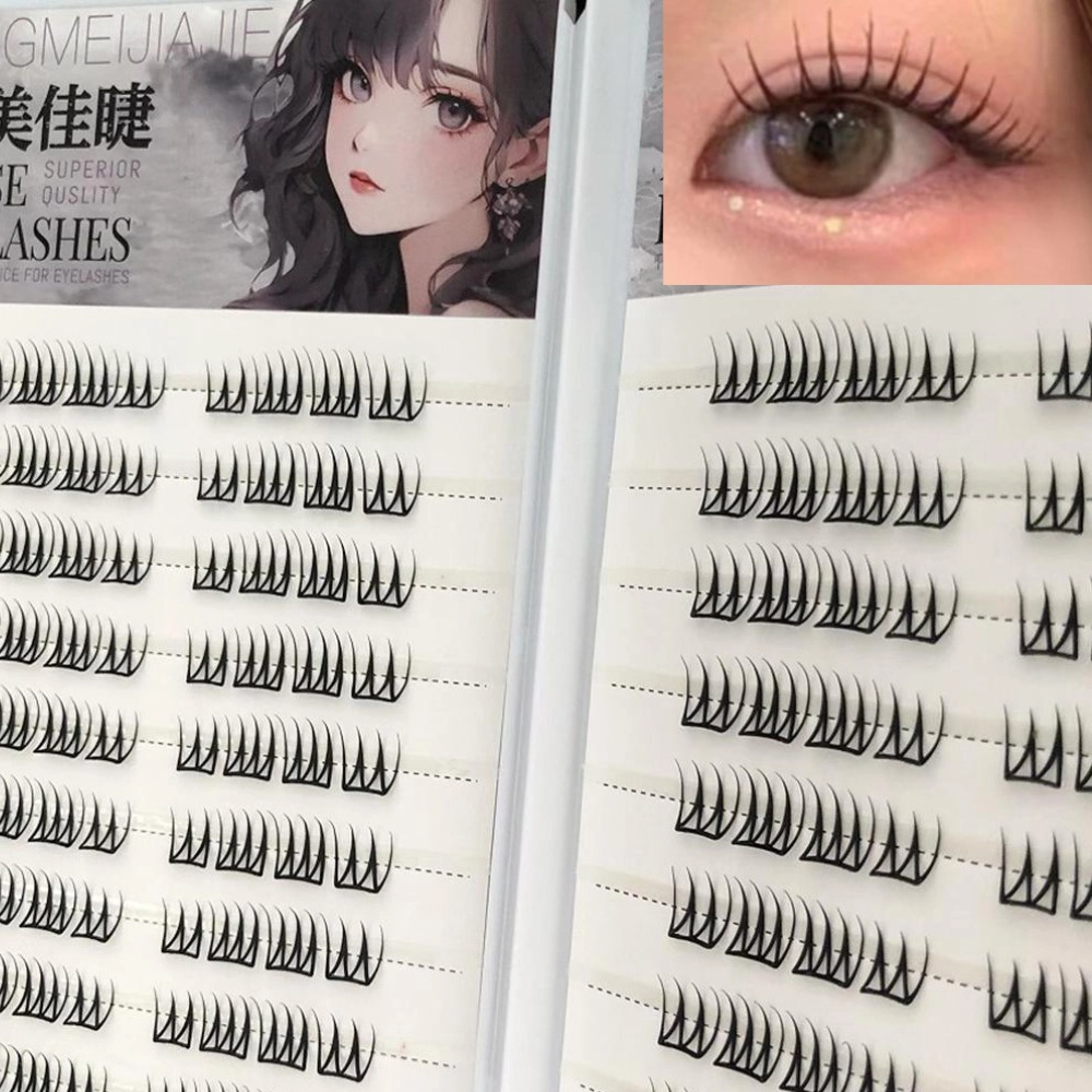 Eyelash Extension Korean - U字型接着剤不要つけまつげ大容量韓国風透明シングルクラスターまつげエクステデイリーメイクまつげ