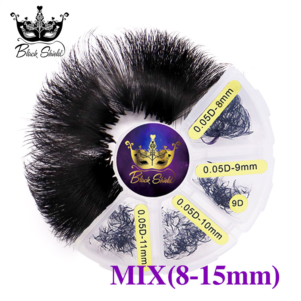 Eyelash Extension Medium - 1000 ファン ルースファン 混合長さ とがったベース 既成ファン