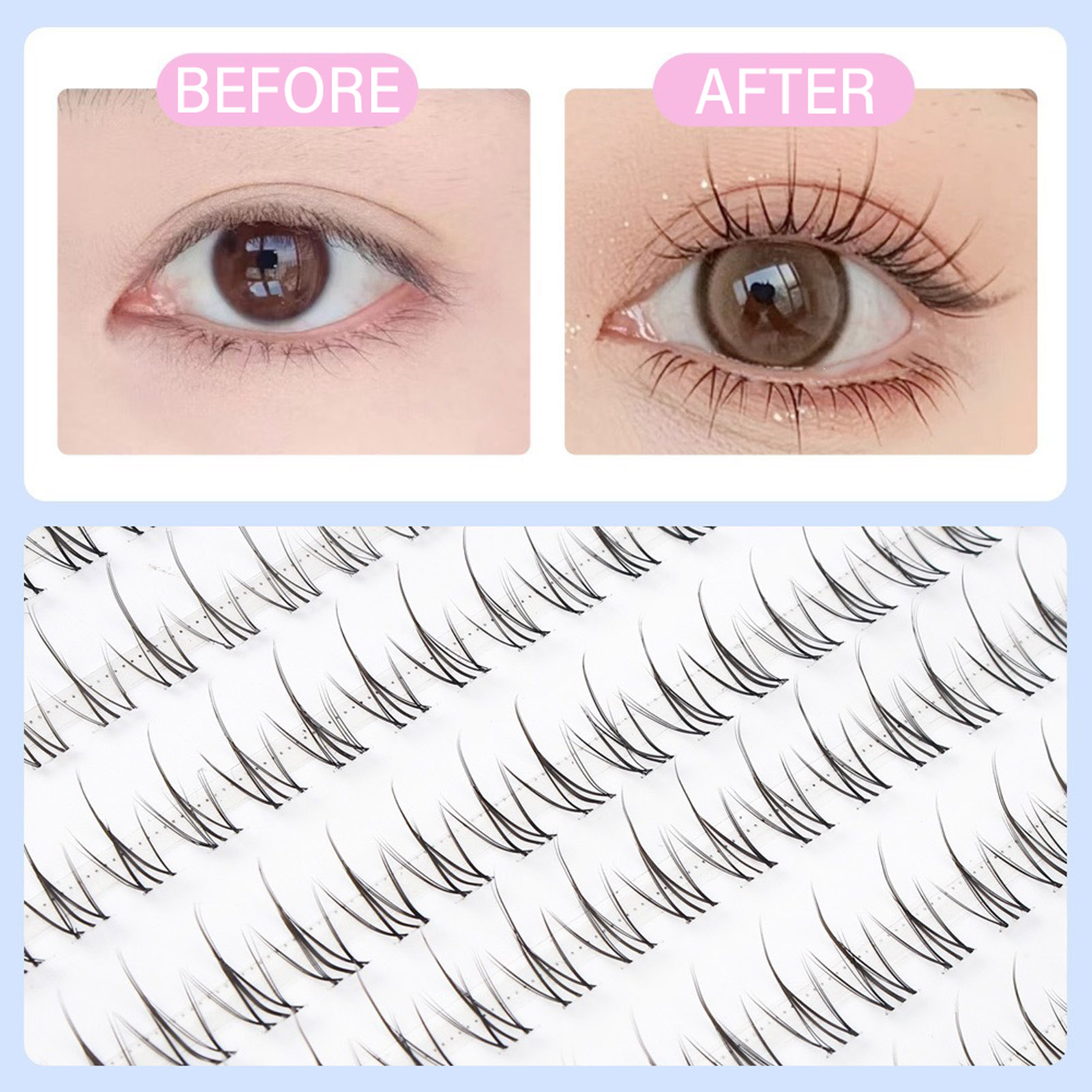 うっすらとした個別まつげ韓国下まつげナチュラルリアルなセグメ - Eyelash Extension Korean のレビューと価格