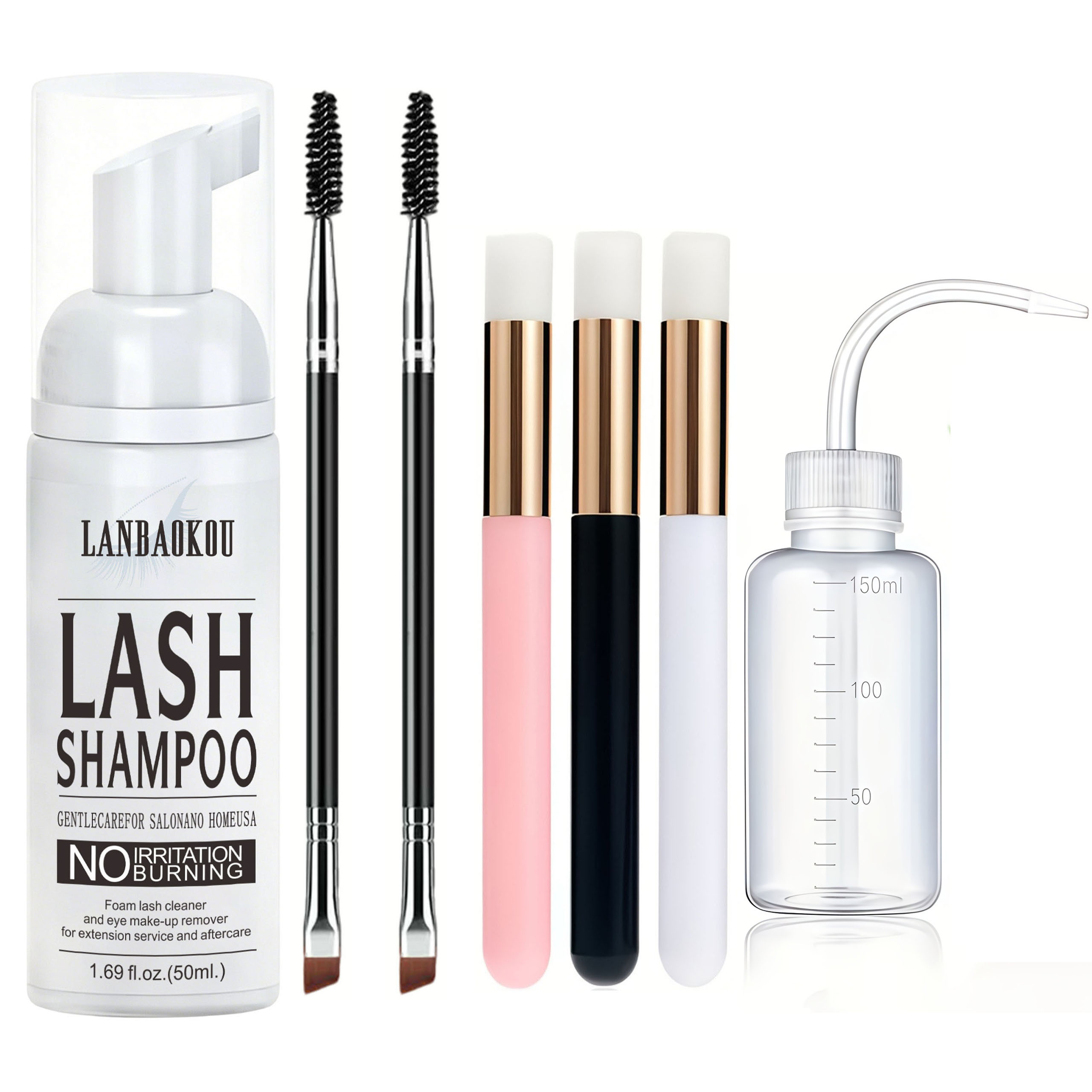 まつげ用ラッシュシャンプー 50ML + ブラシ＆マスカラワ - Eyelash Extension Aftercare のレビューと価格