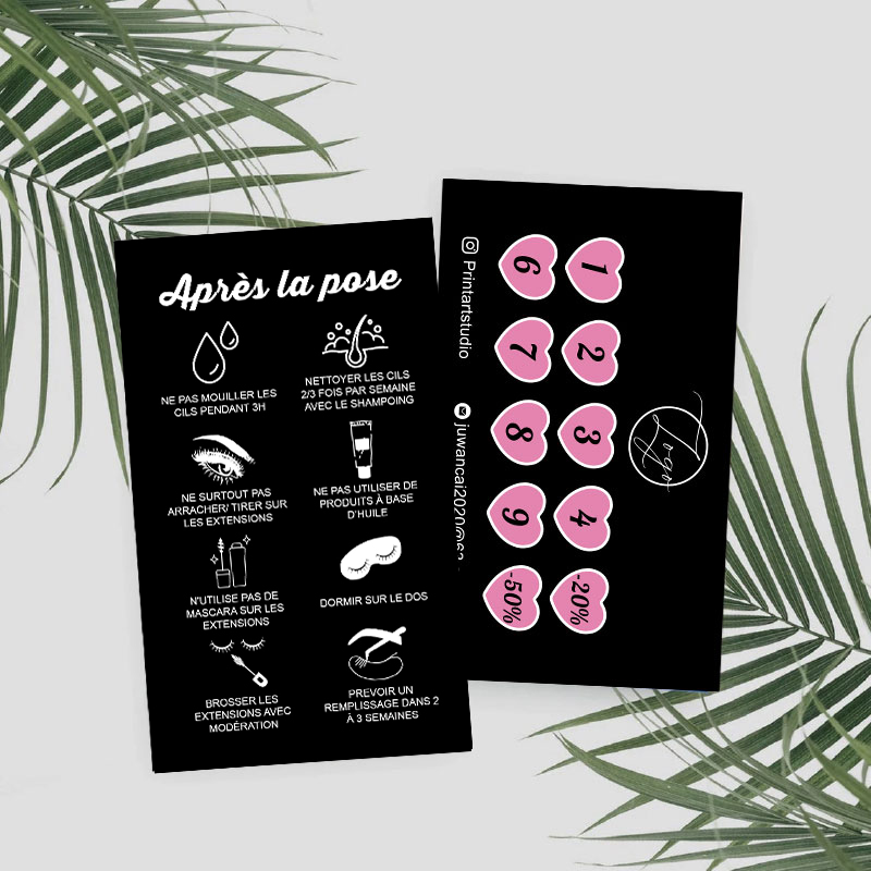カスタムまつげエクステロイヤルティカード、説明書、アフターケ - Eyelash Extension Aftercare のレビューと価格