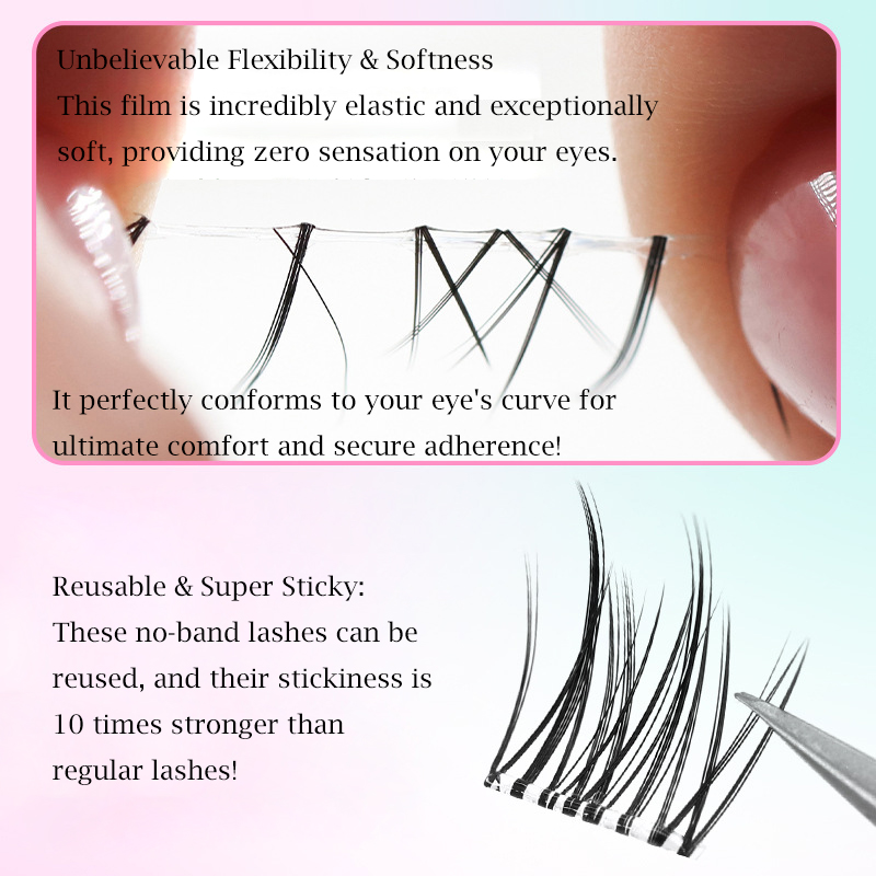 接着剤不要のまつげ「ノーバンド」接着剤不使用のひまわりつけま - Eyelash Extension Korean のレビューと価格