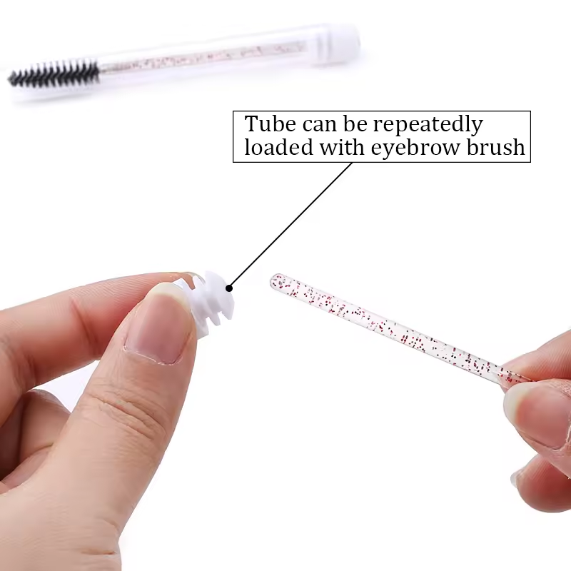 まつげブラシチューブと眉毛ブラシ付き再利用可能なマスカラワン - Eyelash Extension For Beginners のレビューと価格
