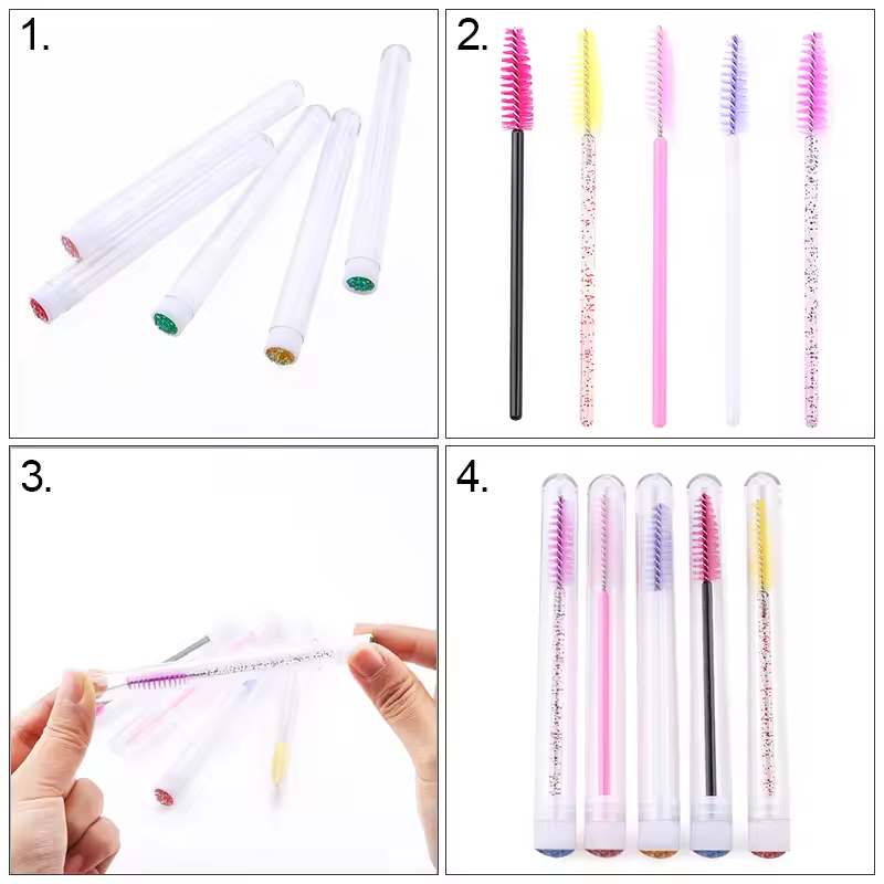 まつげブラシチューブと眉毛ブラシ付き再利用可能なマスカラワン - Eyelash Extension For Beginners のレビューと価格