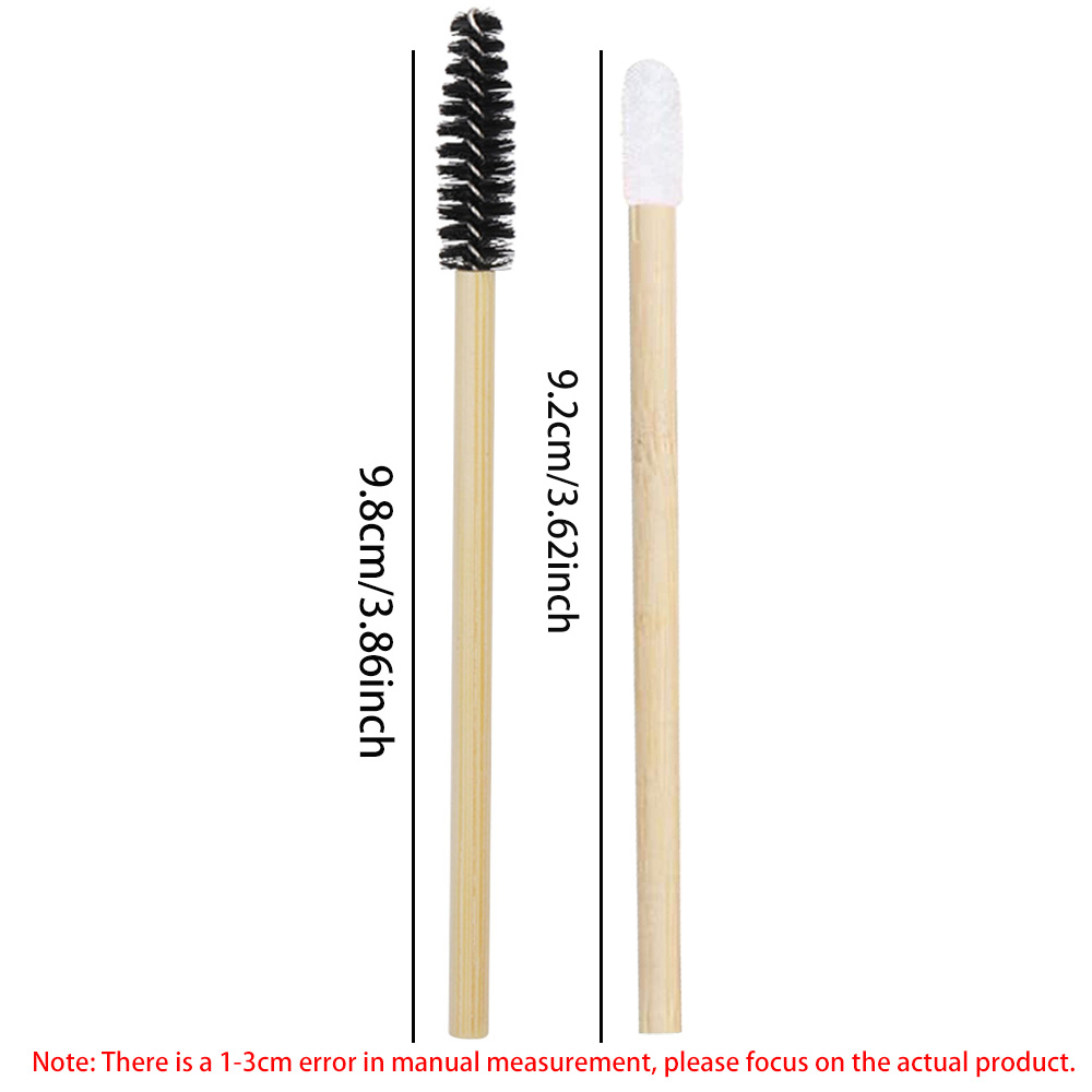 50/100 個リップブラシキット竹ハンドルまつげブラシ口紅 - Eyelash Extension For Beginners のレビューと価格