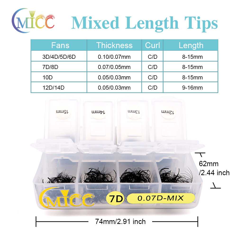 Cmicc 500/1000ファン ミックス長 プロメイド  - Eyelash Extension Medium のレビューと価格