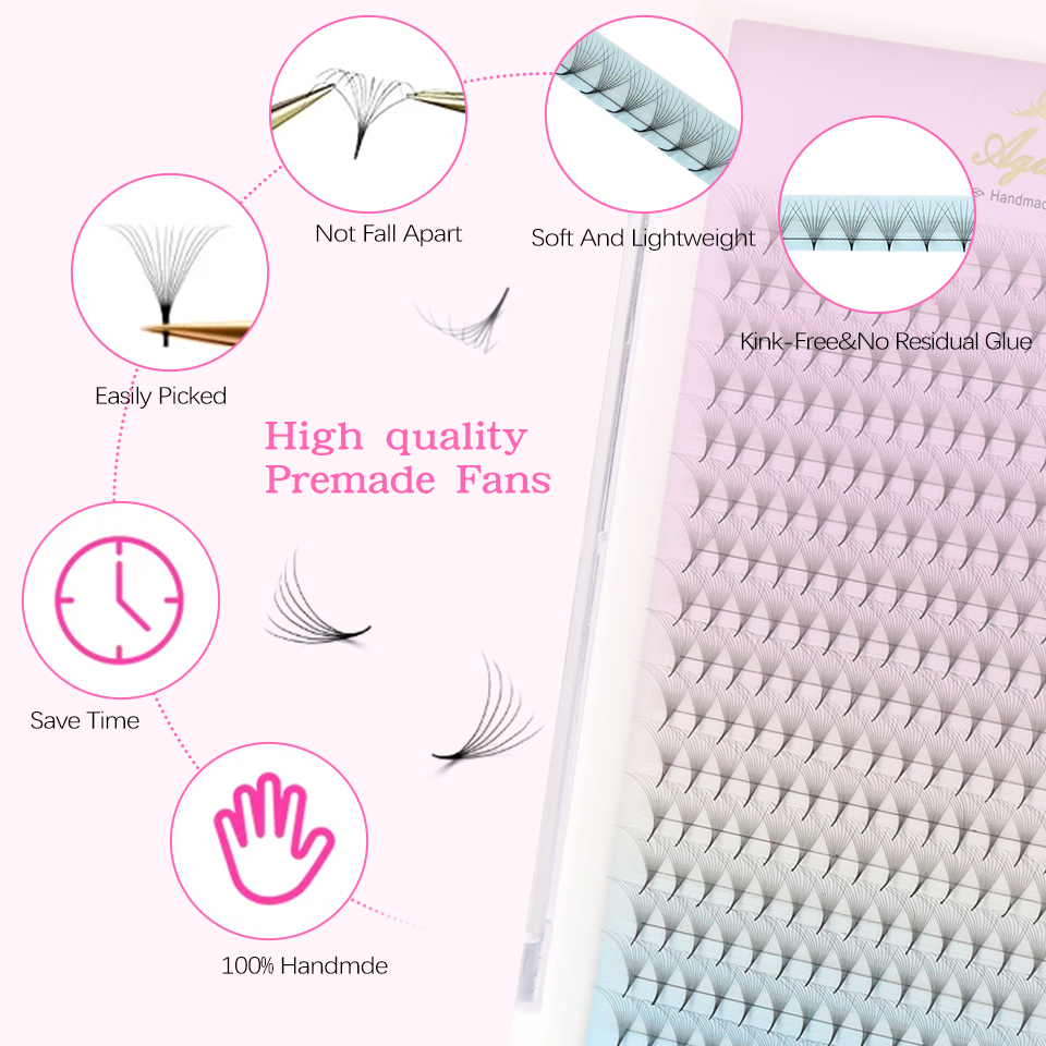 AGUUD 30d 40d 既成ファンまつげエクステンション - Eyelash Extension Medium のレビューと価格