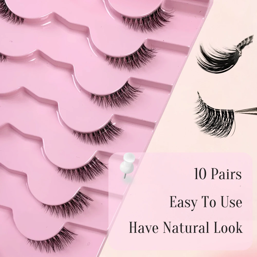 AMSDCN 10 ペアの 3D 合成ミンクまつげ、高品質エ - Eyelash Extension Medium のレビューと価格