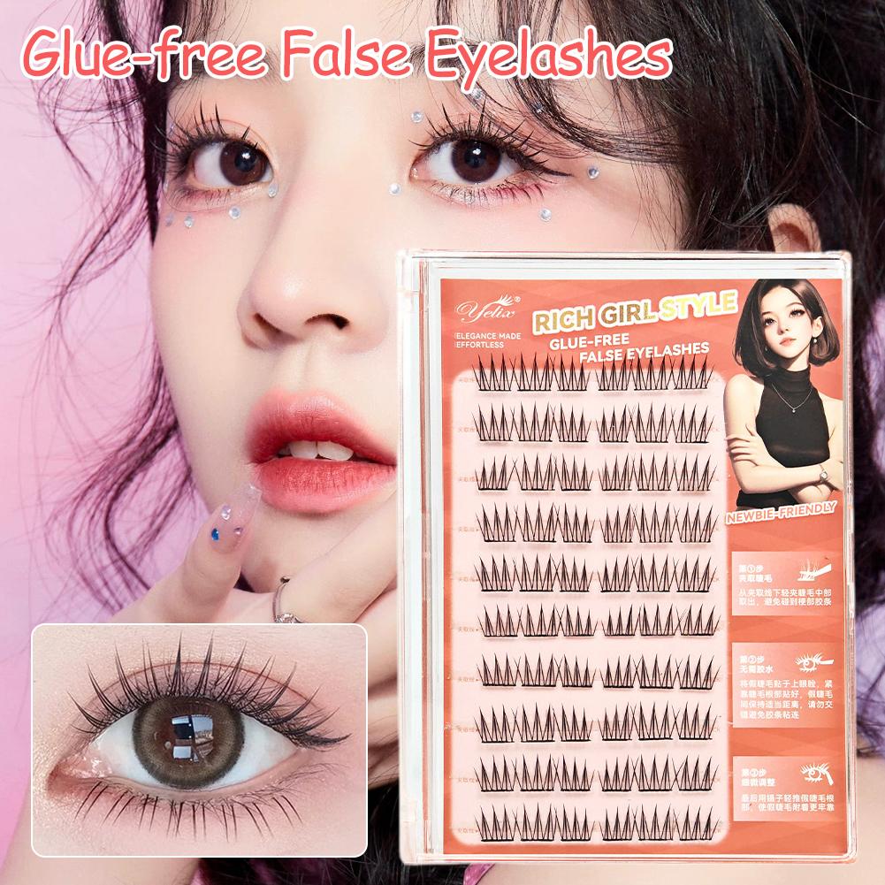 韓国製接着剤不要つけまつげ DIY 自己粘着クラスタまつげ  - Eyelash Extension Korean のレビューと価格