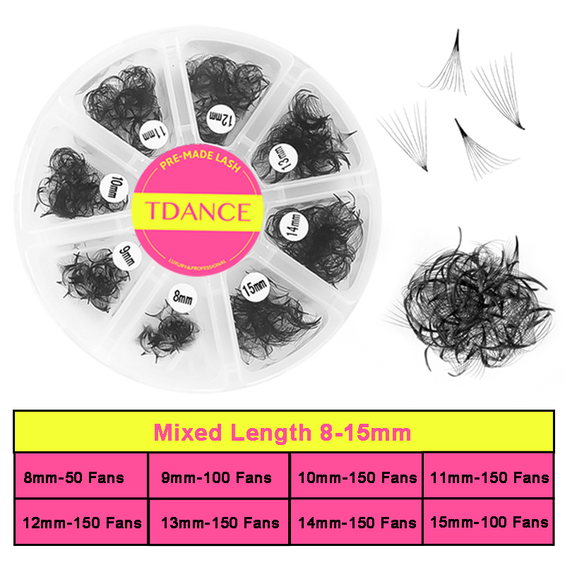 TDANCE 1000 ファン ルースファン 混合長さ とが - Eyelash Extension Medium のレビューと価格