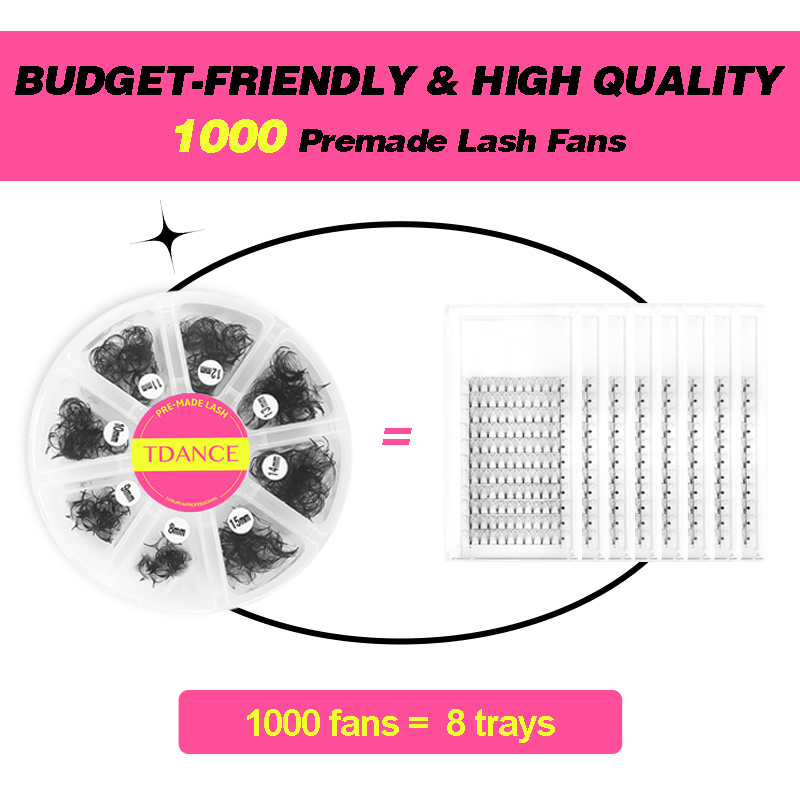 TDANCE 1000 ファン ルースファン 混合長さ とが - Eyelash Extension Medium のレビューと価格